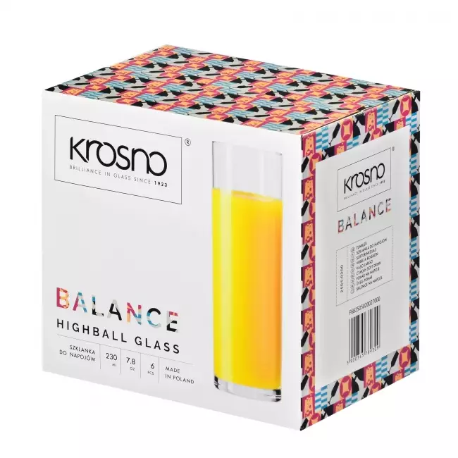 Szklanki do soku Krosno Balance 230 ml opakowanie